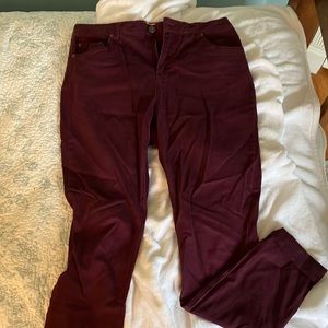 High rise dark red pants